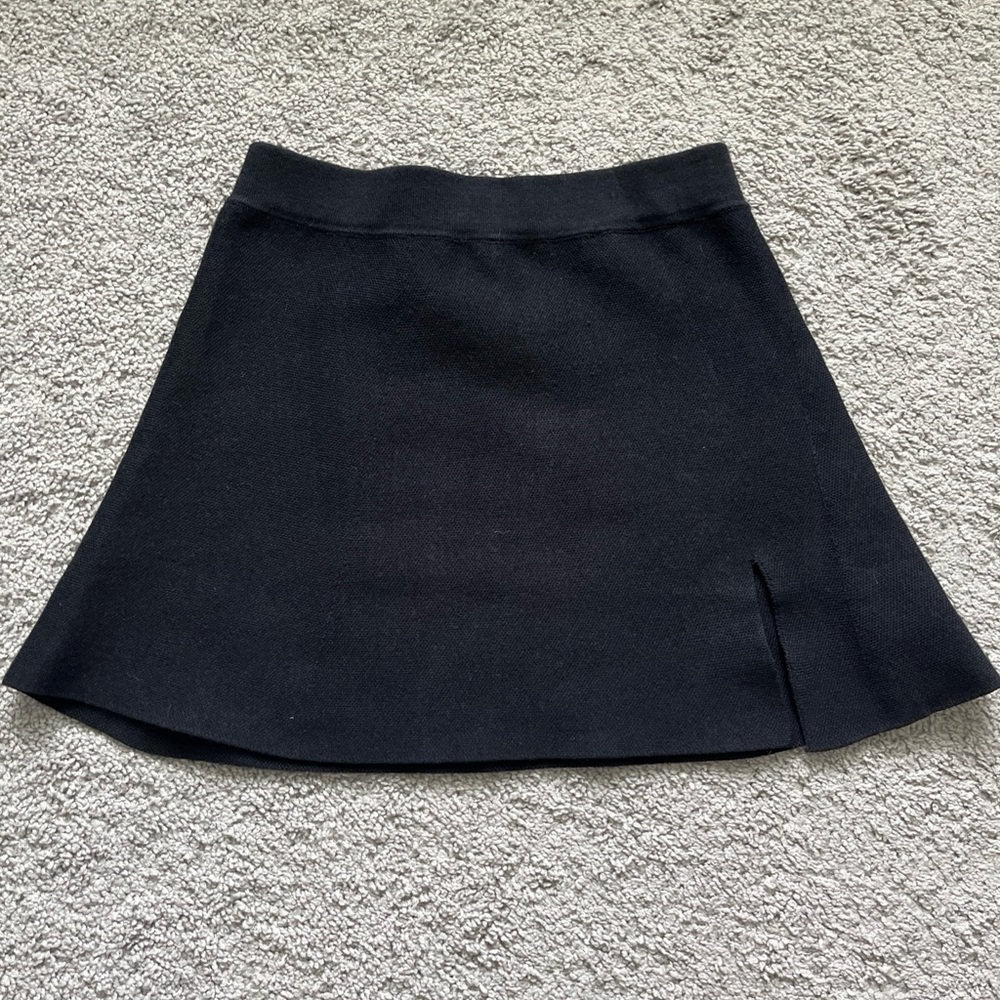 Altar’d State Black Front Slit Pull On Mini Skirt Size S